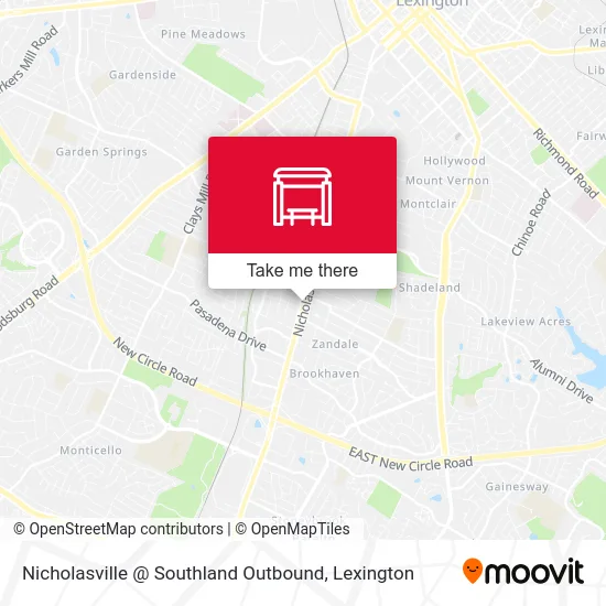 Nicholasville @ Southland Outbound map