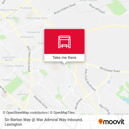 Mapa de Sir Barton Way @ War Admiral Way Inbound