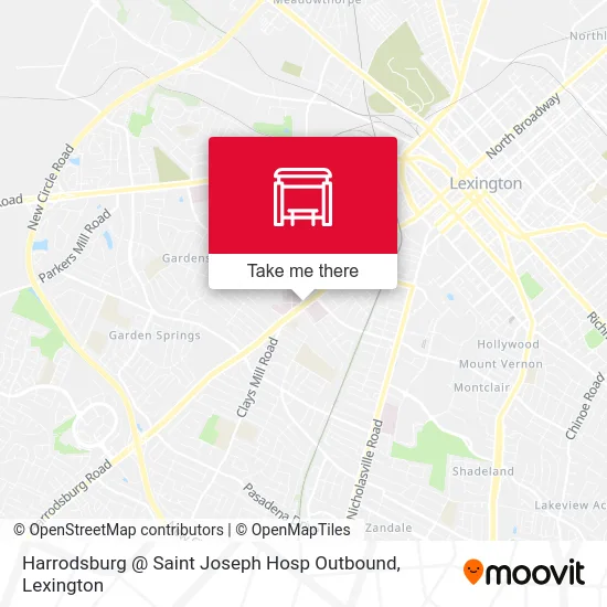 Mapa de Harrodsburg @ Saint Joseph Hosp Outbound