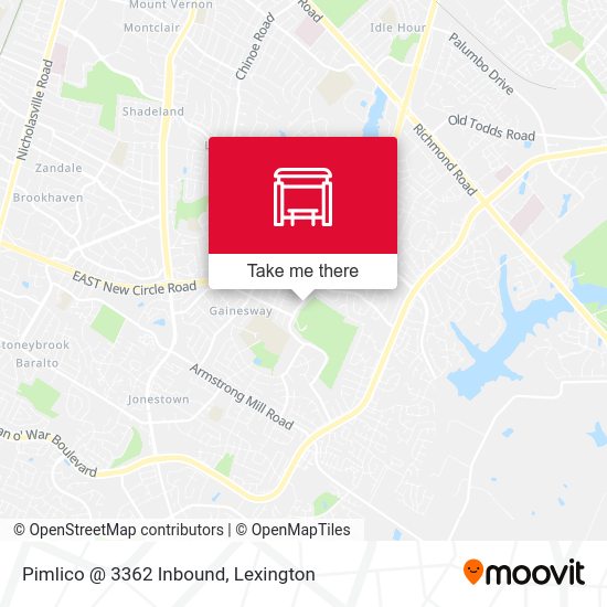 Pimlico @ 3362 Inbound map