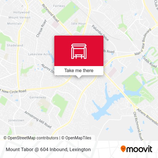 Mount Tabor @ 604 Inbound map