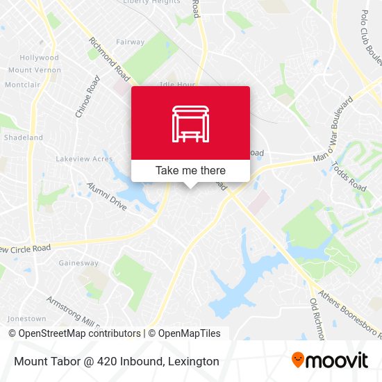 Mount Tabor @ 420 Inbound map