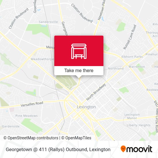 Georgetown @ 411 (Rallys) Outbound map