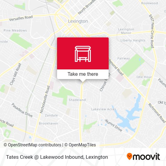 Mapa de Tates Creek @ Lakewood Inbound