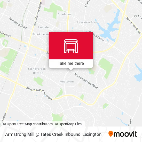 Mapa de Armstrong Mill @ Tates Creek Inbound