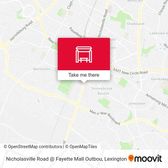 Mapa de Nicholasville Road @ Fayette Mall Outbou
