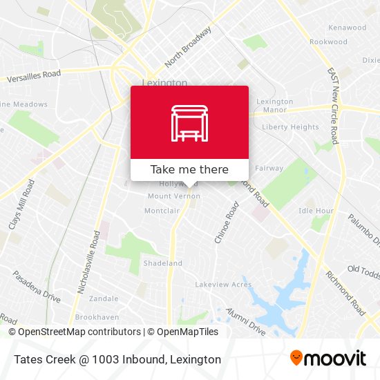 Tates Creek @ 1003 Inbound map