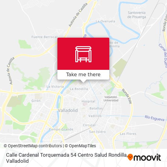 mapa Calle Cardenal Torquemada 54 Centro Salud Rondilla