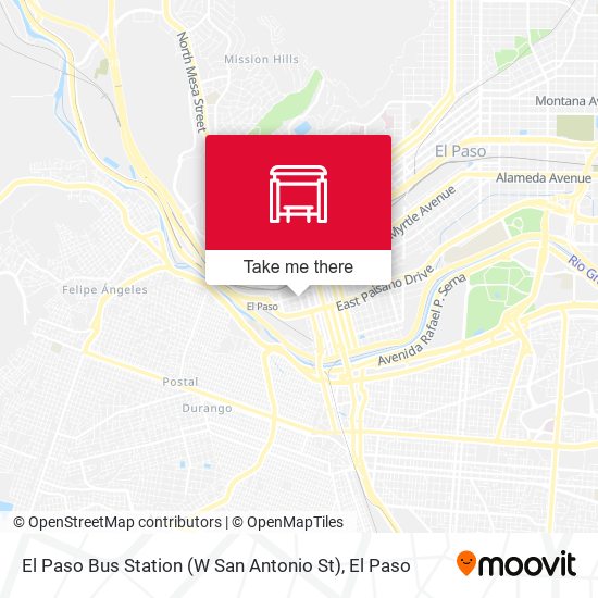 Mapa de El Paso Bus Station (W San Antonio St)