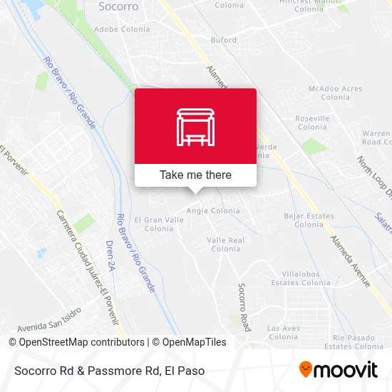 Socorro Rd & Passmore Rd map