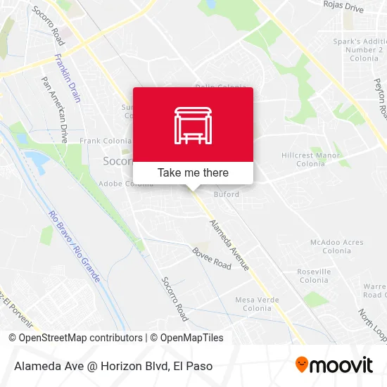 Alameda Ave @ Horizon Blvd map