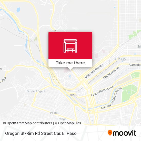 Oregon St/Rim Rd Street Car map