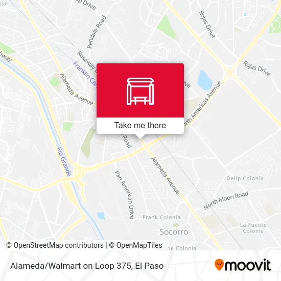 Alameda/Walmart on Loop 375 map