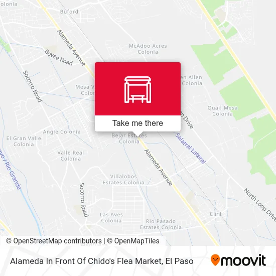Alameda In Front Of Chido's Flea Market map