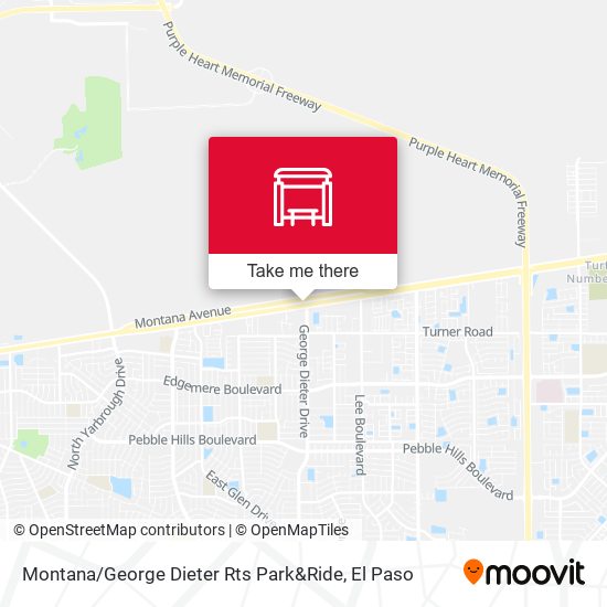 Mapa de Montana / George Dieter Rts Park&Ride