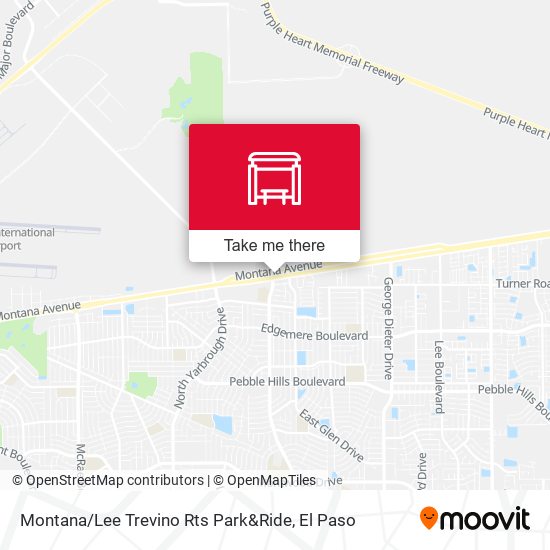 Montana / Lee Trevino Rts Park&Ride map