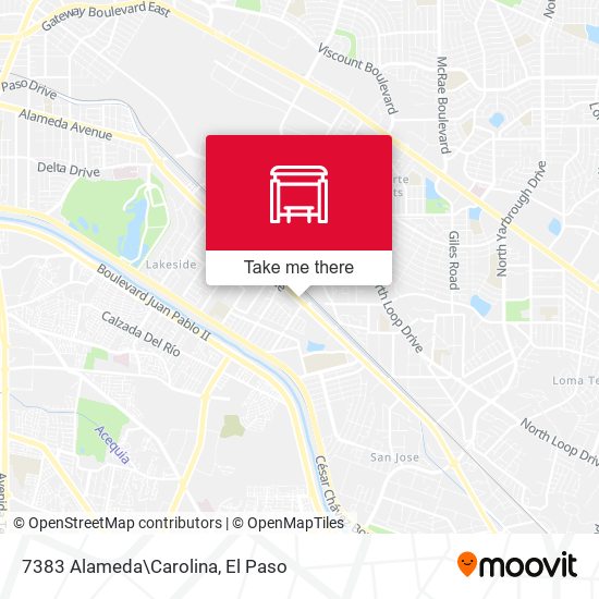 7383 Alameda\Carolina map