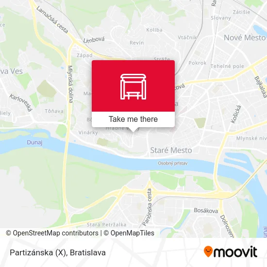 Partizánska (X) map
