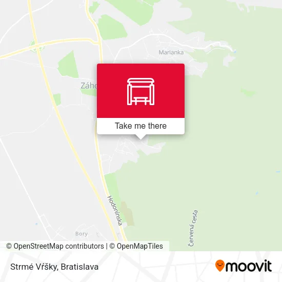 Strmé Vŕšky map