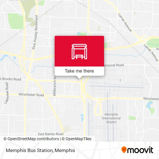 Mapa de Memphis Bus Station