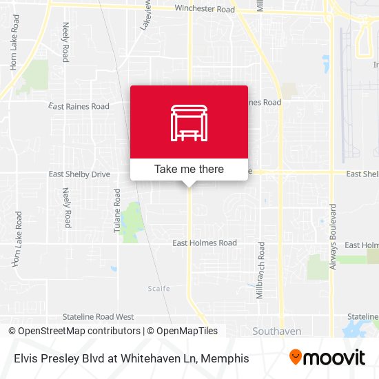 Elvis Presley Blvd at Whitehaven Ln map