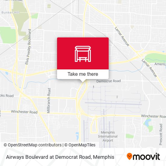 Airways Boulevard at Democrat Road map