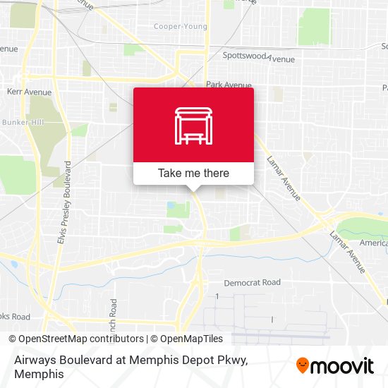 Airways Boulevard at Memphis Depot Pkwy map