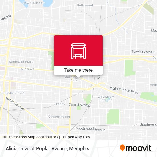 Alicia Drive at Poplar Avenue map