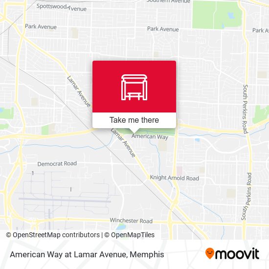 American Way at Lamar Avenue map
