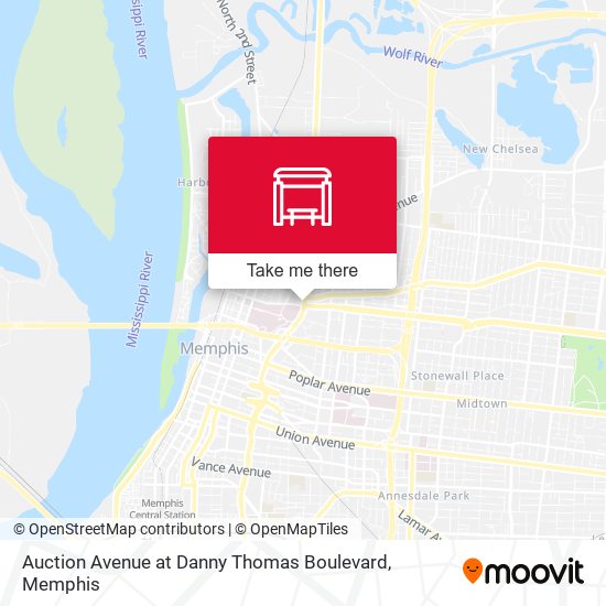 Auction Avenue at Danny Thomas Boulevard map