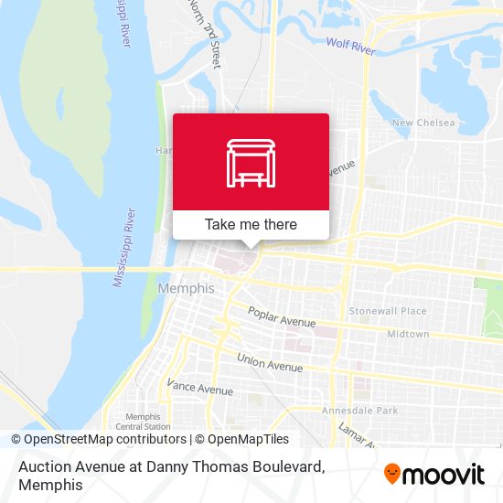 Auction Avenue at Danny Thomas Boulevard map
