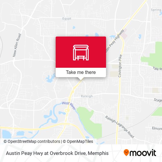 Austin Peay Hwy at Overbrook Drive map