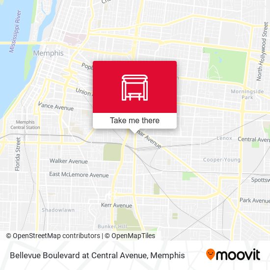 Bellevue Boulevard at Central Avenue map