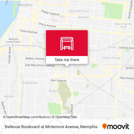 Bellevue Boulevard at Mclemore Avenue map