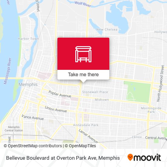 Mapa de Bellevue Boulevard at Overton Park Ave