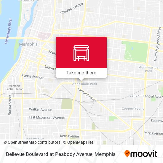 Mapa de Bellevue Boulevard at Peabody Avenue