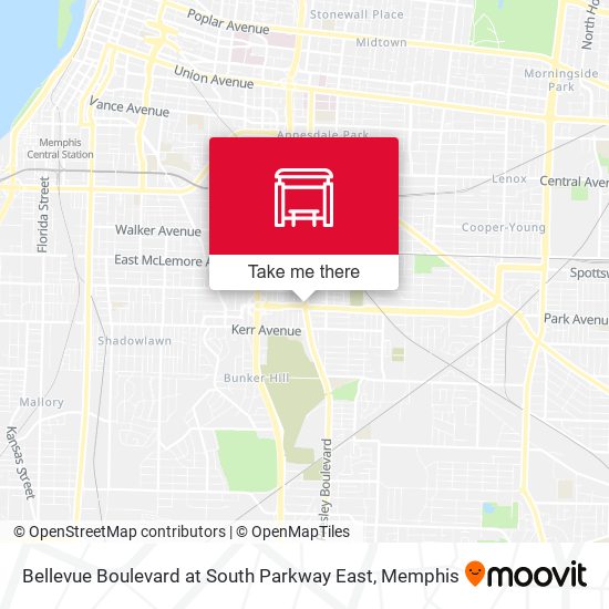 Bellevue Boulevard at South Parkway East map