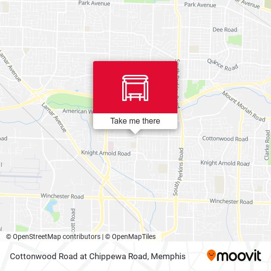 Mapa de Cottonwood Road at Chippewa Road