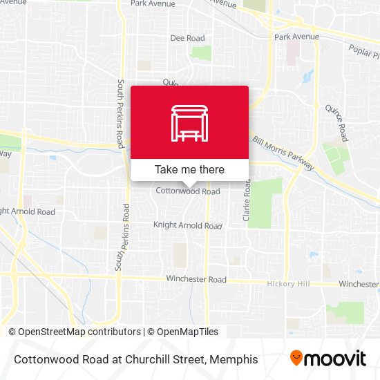 Cottonwood Road at Churchill Street map