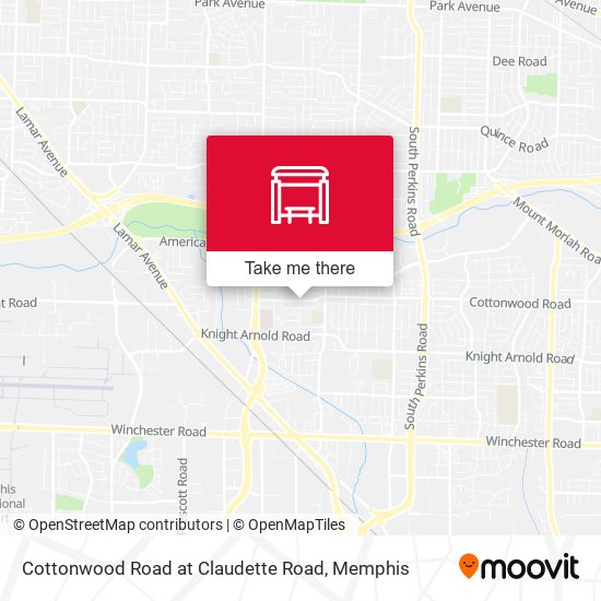 Mapa de Cottonwood Road at Claudette Road