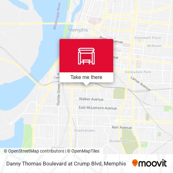 Danny Thomas Boulevard at Crump Blvd map