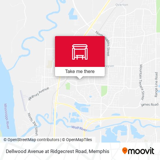 Dellwood Avenue at Ridgecrest Road map