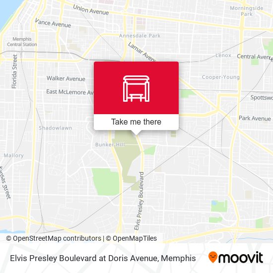 Elvis Presley Boulevard at Doris Avenue map