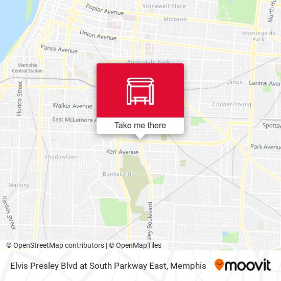 Elvis Presley Blvd at South Parkway East map