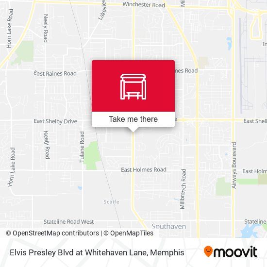 Elvis Presley Blvd at Whitehaven Lane map