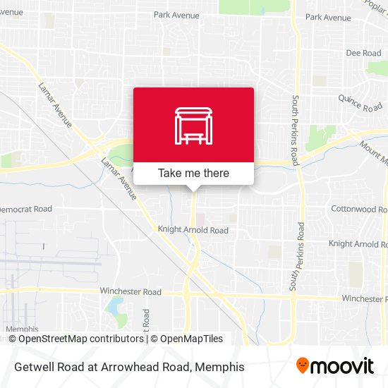 Getwell Road at Arrowhead Road map