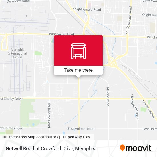 Getwell Road at Crowfard Drive map