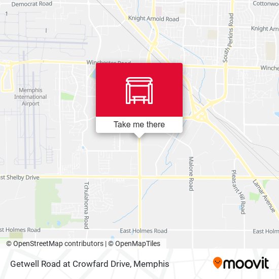 Getwell Road at Crowfard Drive map