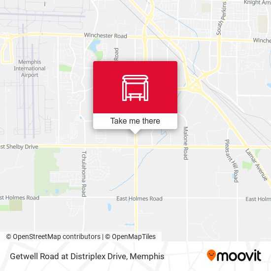 Getwell Road at Distriplex Drive map