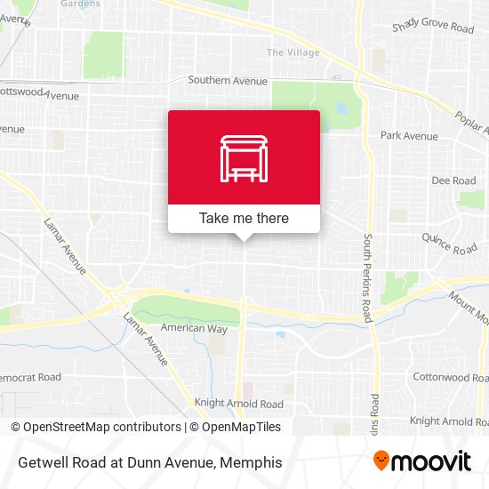 Getwell Road at Dunn Avenue map